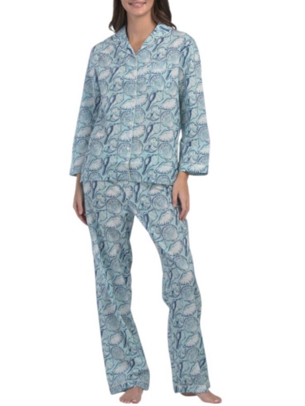 🔥MAHOGANY 2pc Cotton Shells On The Beach Pajama Set